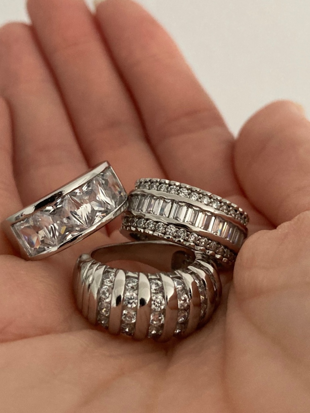 CHILD OF WILD SZ4 Ring SET Silver Stackable layering cocktail Rings Silver New 4